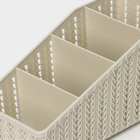 Подставка - органайзер для канцелярии «Вязание», 4 секции, белый ротанг - Фото 3