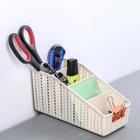 Подставка - органайзер для канцелярии «Вязание», 4 секции, белый ротанг - Фото 5