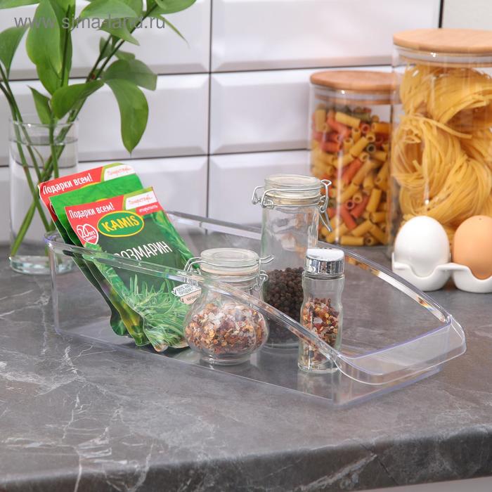 Органайзер для кухни IDEA, 33×15×8 см, пластик, прозрачный - Фото 1