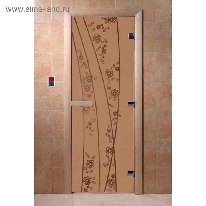 Дверь «Весна цветы», размер коробки 190 × 70 см, правая, цвет матовая бронза - Фото 1