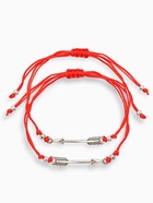 Браслет-оберег «Красная нить» In love лучшие друзья, набор 2 шт. цвет серебро, d=5.5 см - Фото 1