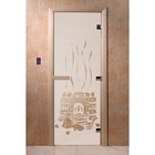 Дверь стеклянная «Банька», размер коробки 190 × 70 см, 8 мм, сатин - фото 298157834