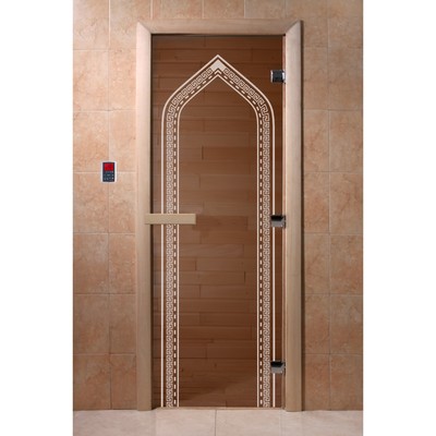Дверь стеклянная «Арка», размер коробки 190 × 70 см, 8 мм, бронза