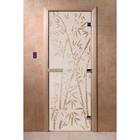 Дверь стеклянная «Бамбук и бабочки», размер коробки 190 × 70 см, 8 мм, сатин - фото 298157854
