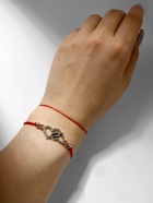 Браслет-оберег «Красная нить» In love счастье, набор 2 шт., цвет серебро, d=5,5 см - фото 38911469