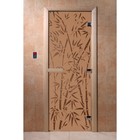 Дверь «Бамбук и бабочки», коробка 190 × 70 см, правая, цвет матовая бронза - фото 298157864