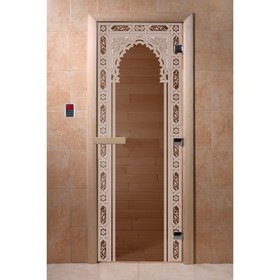 Дверь «Восточная арка», размер коробки 200 × 80 см, правая, цвет бронза