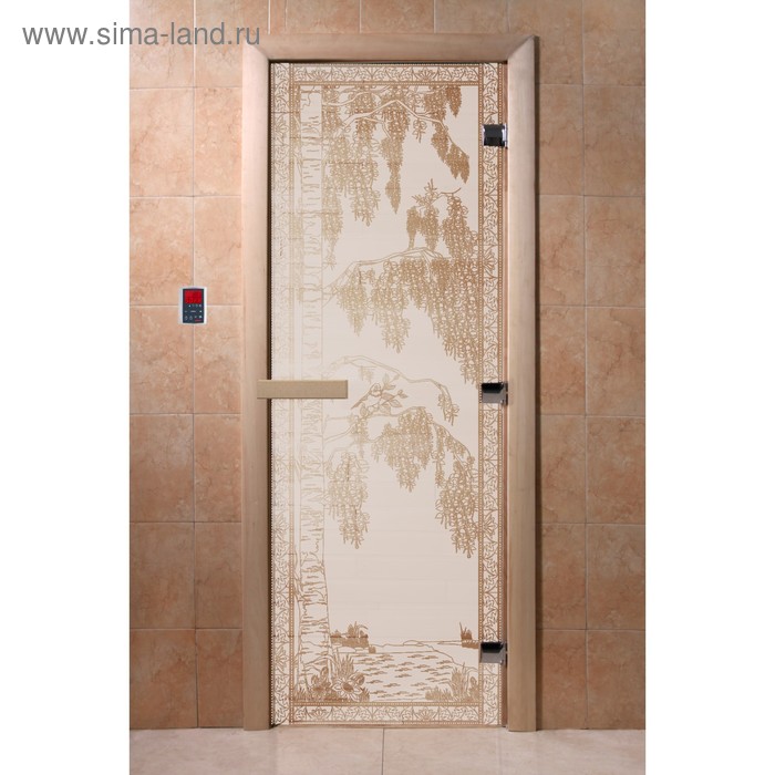 Дверь «Берёзка», размер коробки 190 × 70 см, левая, цвет сатин - Фото 1