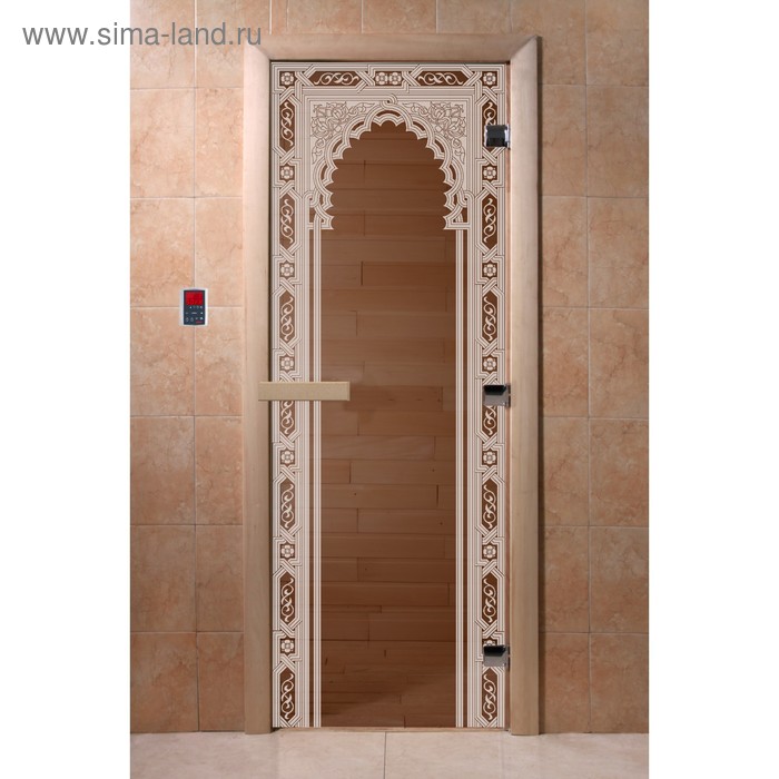 Дверь стеклянная «Восточная арка», размер коробки 190 × 70 см, 8 мм, бронза - Фото 1