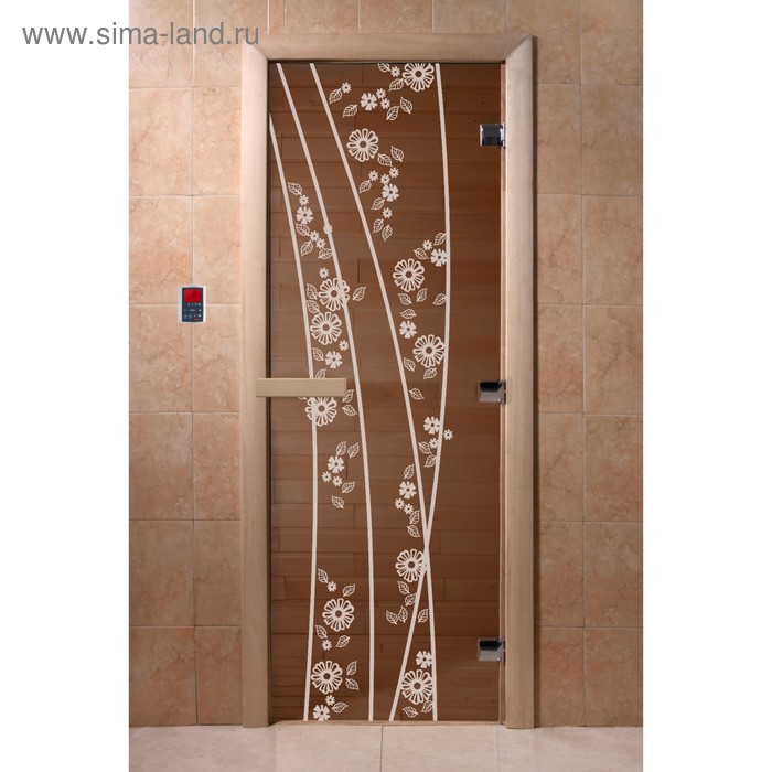 Дверь «Весна цветы», размер коробки 200 × 80 см, правая, цвет бронза - Фото 1