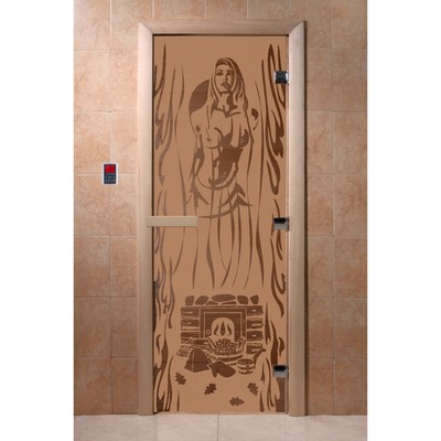 Дверь «Горячий пар», размер коробки 190 × 70 см, правая, цвет матовая бронза