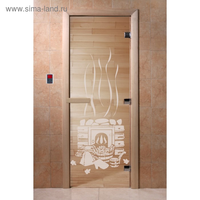 Дверь стеклянная «Банька», размер коробки 190 × 70 см, 8 мм, прозрачная, левая - Фото 1
