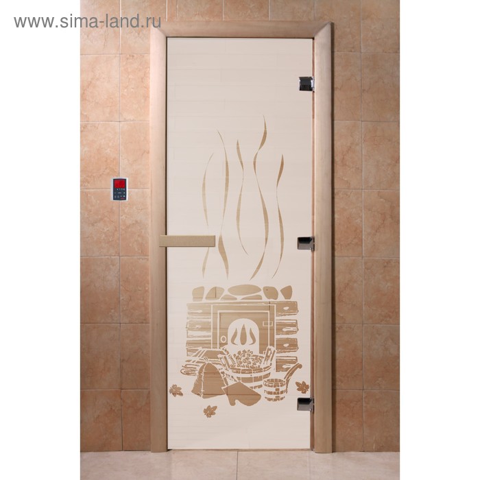 Дверь «Банька», размер коробки 200 × 80 см, правая, цвет сатин - Фото 1