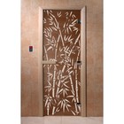 Дверь стеклянная «Бамбук и бабочки», размер коробки 200 × 80 см, 8 мм, бронза - фото 298157988