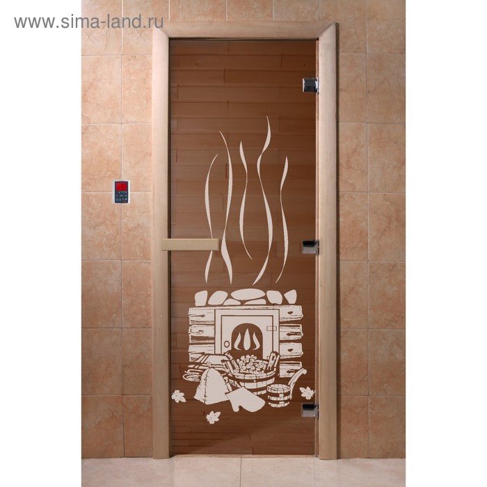 Дверь «Банька», размер коробки 200 × 80 см, правая, цвет бронза - Фото 1