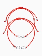 Браслет-оберег «Красная нить» In love мы с тобой связаны, набор 2 шт. цвет серебро, 5.5 см - Фото 1