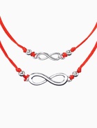 Браслет-оберег «Красная нить» In love мы с тобой связаны, набор 2 шт. цвет серебро, 5.5 см - Фото 3