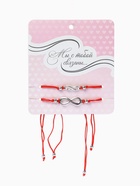 Браслет-оберег «Красная нить» In love мы с тобой связаны, набор 2 шт. цвет серебро, 5.5 см - Фото 5