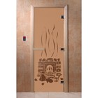 Дверь стеклянная «Банька», размер коробки 200 × 80 см, 8 мм, матовая бронза, левая - фото 298158005