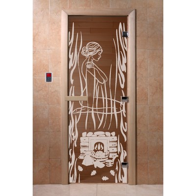Дверь «Волшебный пар», размер коробки 190 × 70 см, правая, цвет бронза