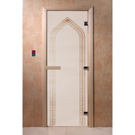 Дверь для сауны «Арка», размер коробки 200 × 80 см, левая, цвет сатин