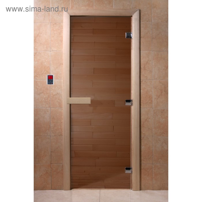 Дверь для бани стеклянная «Бронза», размер коробки 190 × 70 см, 8 мм - Фото 1
