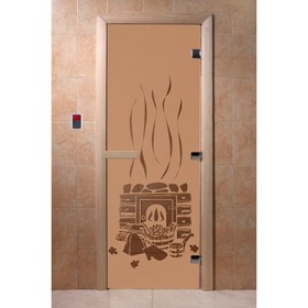 Дверь стеклянная «Банька», размер коробки 190 × 70 см, 8 мм, матовая бронза