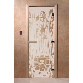 Дверь «Горячий пар», размер коробки 200 × 80 см, правая, цвет сатин