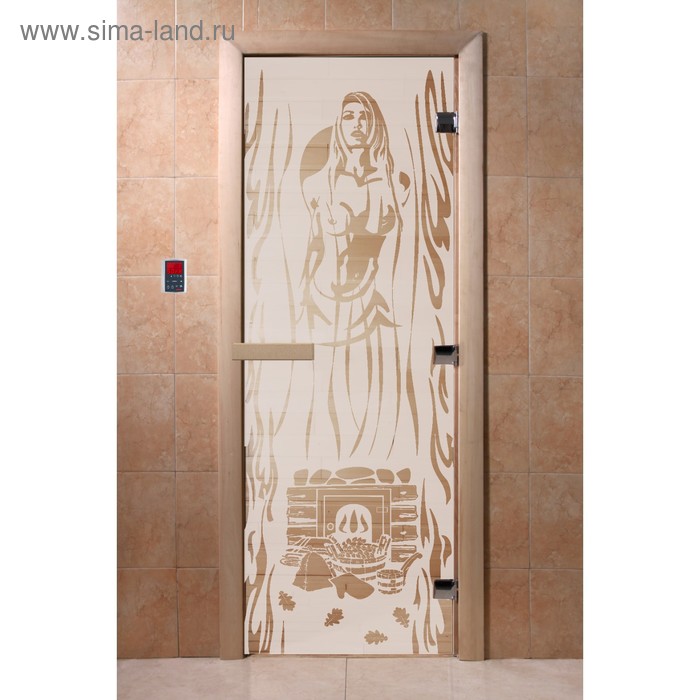 Дверь «Горячий пар», размер коробки 200 × 80 см, правая, цвет сатин - Фото 1