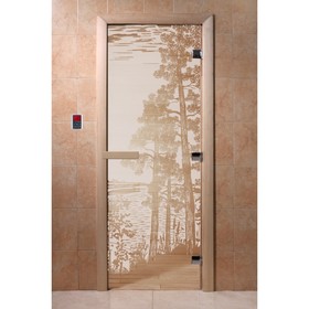 Дверь «Рассвет», размер коробки 200 × 80 см, правая, цвет сатин