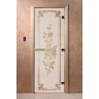 Дверь «Розы», размер коробки 190 × 70 см, правая, цвет сатин - фото 298158078