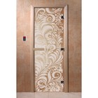 Дверь «Хохлома», размер коробки 200 × 80 см, левая, цвет прозрачный - фото 298158090