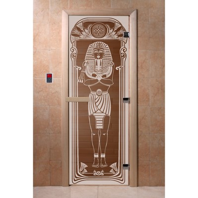 Дверь «Египет», размер коробки 190 × 70 см, правая, цвет бронза