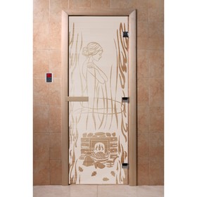 Дверь «Волшебный пар», размер коробки 200 × 80 см, левая, цвет сатин
