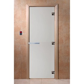 Дверь для бани стеклянная «Сатин», размер коробки 180 × 80 см, 8 мм