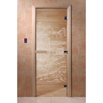 Дверь «Китай», размер коробки 190 × 70 см, левая, цвет прозрачный