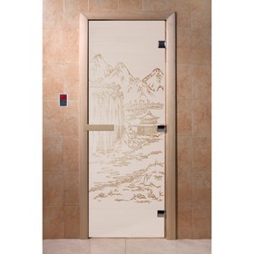 Дверь «Китай», размер коробки 190 × 70 см, левая, цвет сатин