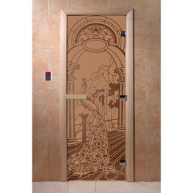 Дверь «Жар-птица », размер коробки 200 × 80 см, правая, цвет матовая бронза