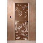 Дверь «Камышевый рай», размер коробки 190 × 70 см, правая, цвет бронза - фото 298158139