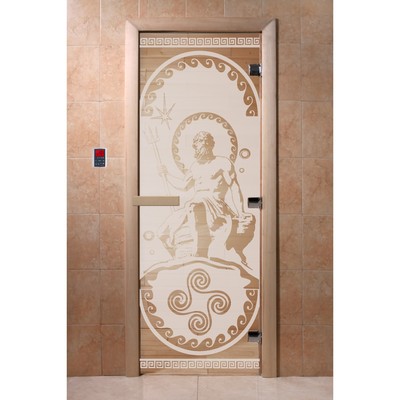 Дверь «Посейдон», размер коробки 190 × 70 см, левая, цвет сатин