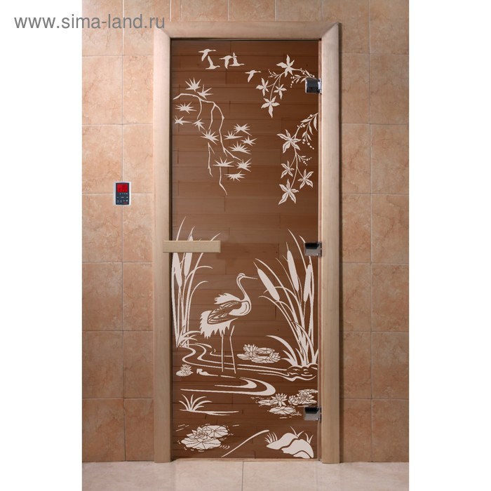 Дверь «Камышевый рай», размер коробки 200 × 80 см, левая, цвет бронза - Фото 1