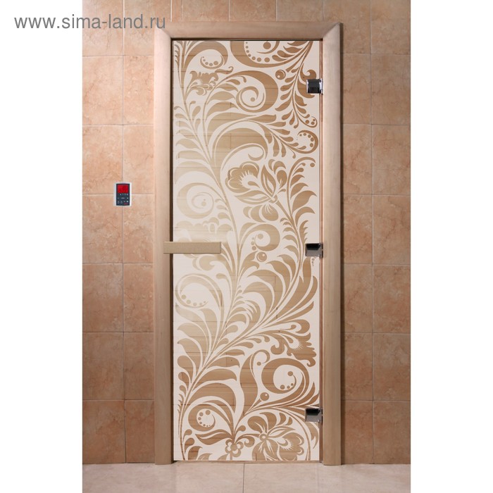 Дверь «Хохлома», размер коробки 190 × 70 см, правая, цвет сатин - Фото 1