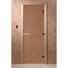 Дверь стеклянная «Мираж», размер коробки 200 × 80 см, 8 мм, матовая бронза - фото 298158160