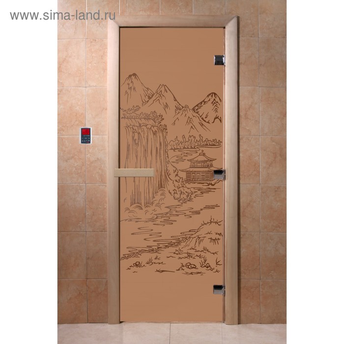 Дверь «Китай», размер коробки 190 × 70 см, левая, цвет матовая бронза - Фото 1