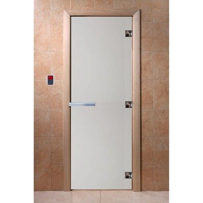 Дверь для бани стеклянная«Сатин», размер коробки 180 × 60 см, универсальная, коробка ольха