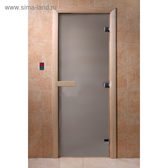 Дверь для бани стеклянная«Сатин», размер коробки 180 × 60 см, универсальная, коробка ольха - Фото 1