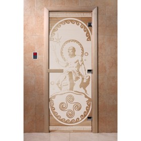 Дверь «Посейдон», размер коробки 190 × 70 см, правая, цвет сатин