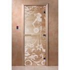 Дверь «Девушка в цветах», размер коробки 200 × 80 см, левая, цвет прозрачный - фото 298158189