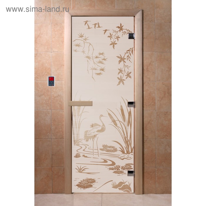 Дверь «Камышевый рай», размер коробки 190 × 70 см, левая, цвет сатин - Фото 1