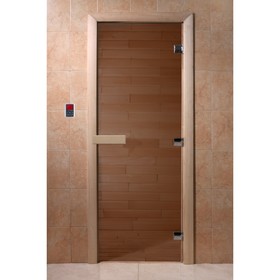 Дверь для бани стеклянная «Бронза», размер коробки 180 × 60 см, 8 мм